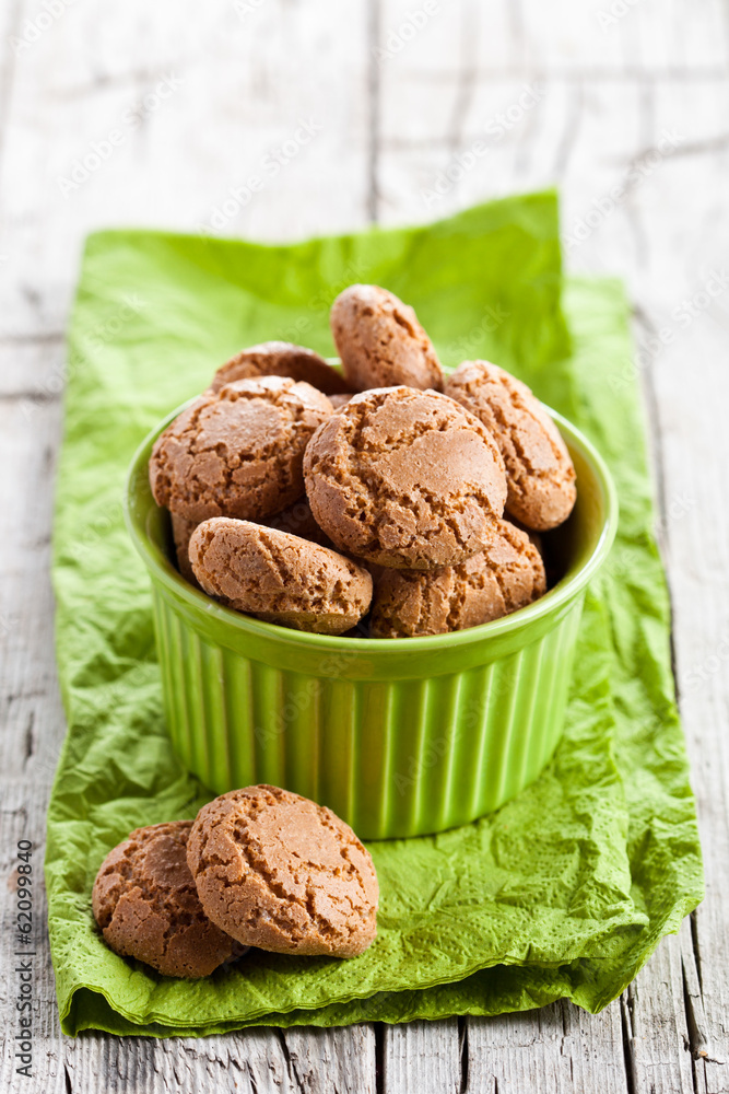meringue almond cookies in a green bowl meringue almond cookies in a green bowl