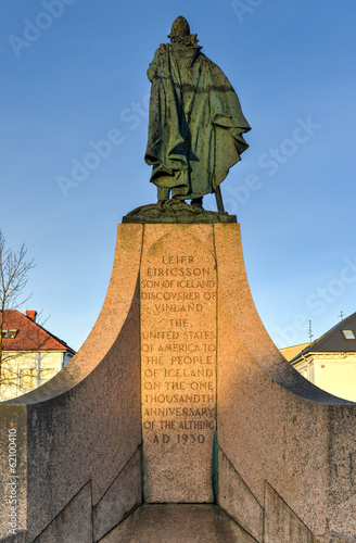 Statue of Leif Eriksson in Reykjavik, Iceland photo