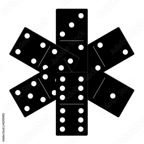 Domino black set vector illustration on white background