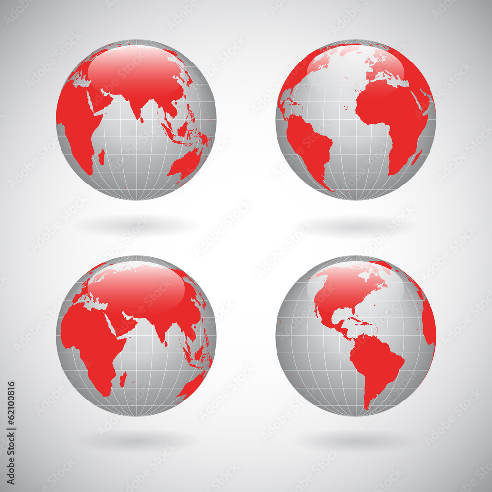 Earth globe icons set