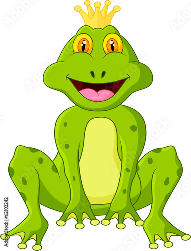 Funny frog king cartoon