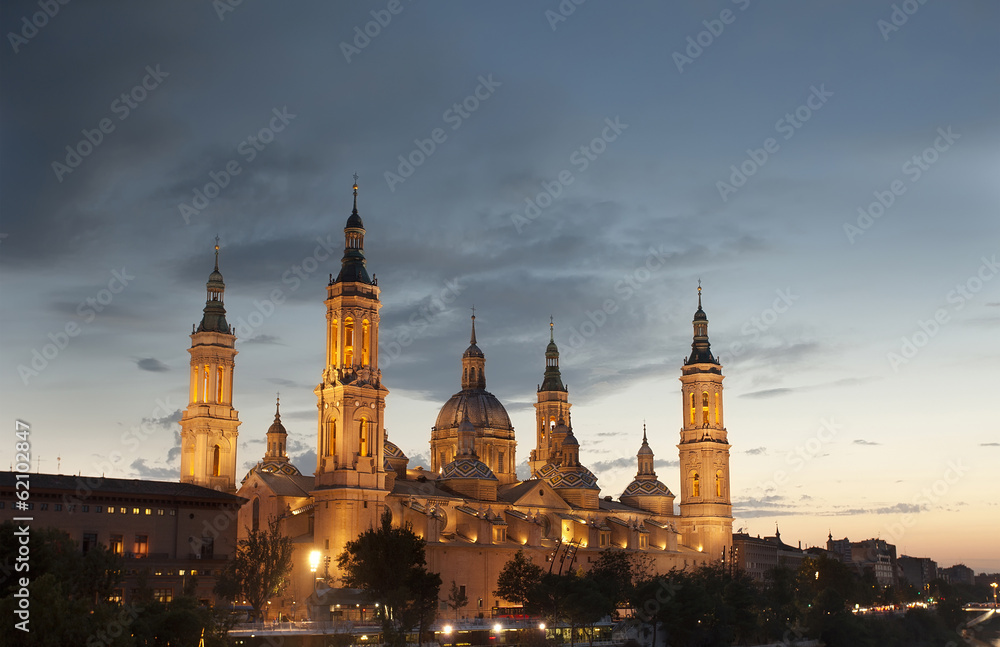 Basilica Del Pilar in Zaragoza , Spain