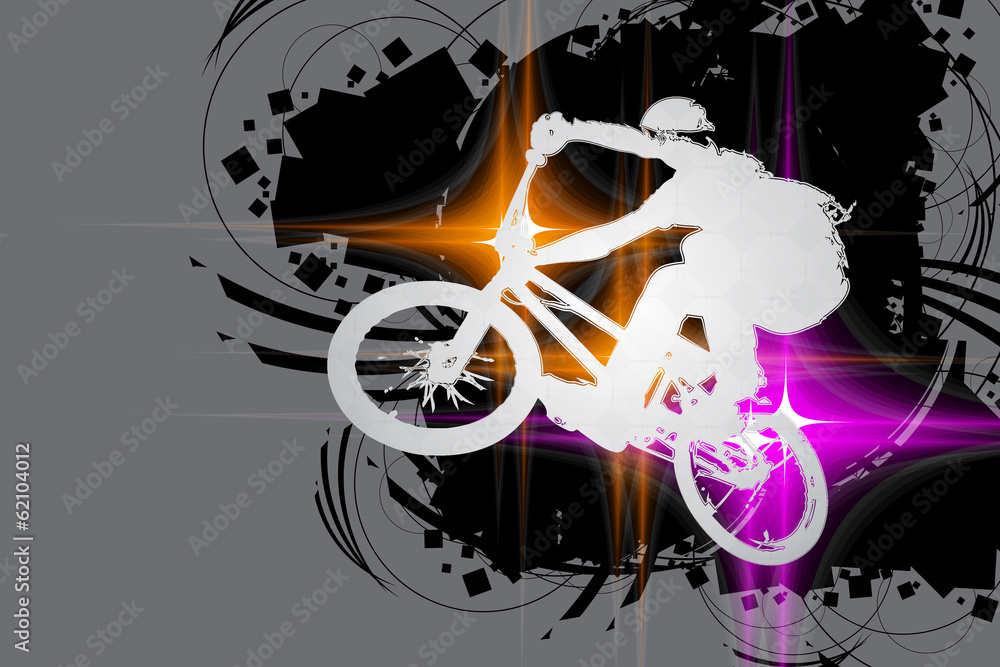 BMX cyclist - obrazy, fototapety, plakaty 