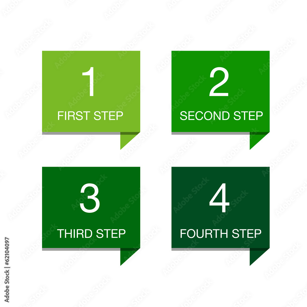 One two three four - colorful flat progress icons One two three four - colorful flat progress icons