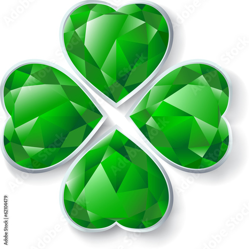 Four leaves diamond clover, fully editable vector eps10