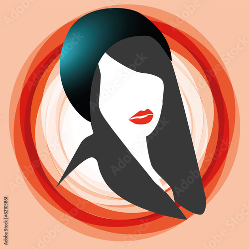 Moderne modische Frau Illustration Vektor