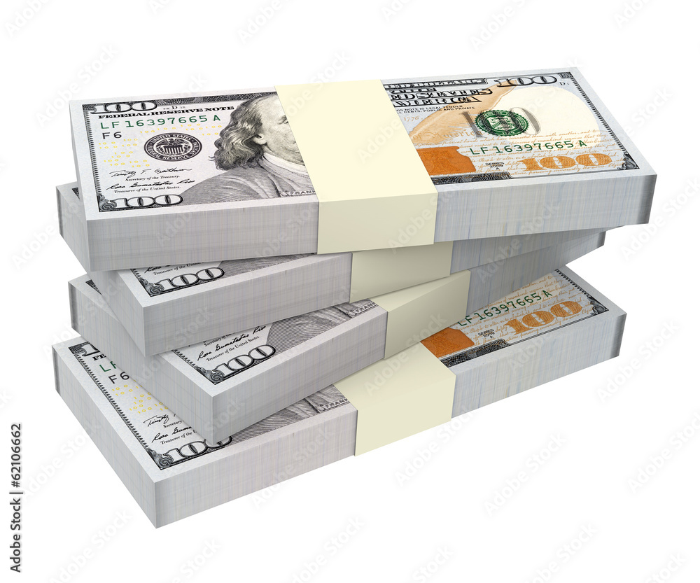 Dollars money isolated on white background. Dollars money isolated on white background.