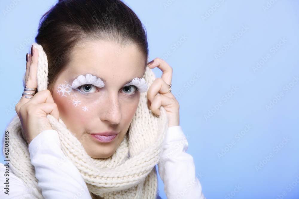 winter fashion woman warm clothing creative makeup winter fashion woman warm clothing creative makeup