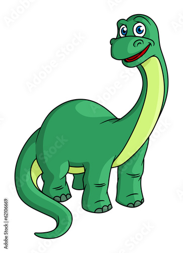 Adorable green cartoon dinosaur mascot