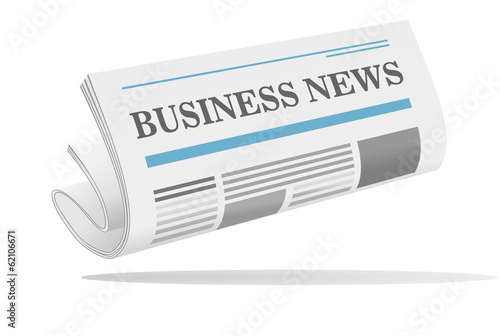 Folded newspaper icon with header