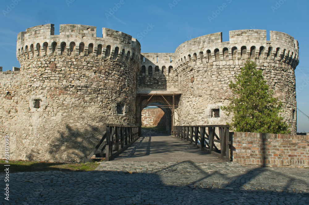 Gate and bridge, Kalemegdan fortress in Belgrade, Serbia