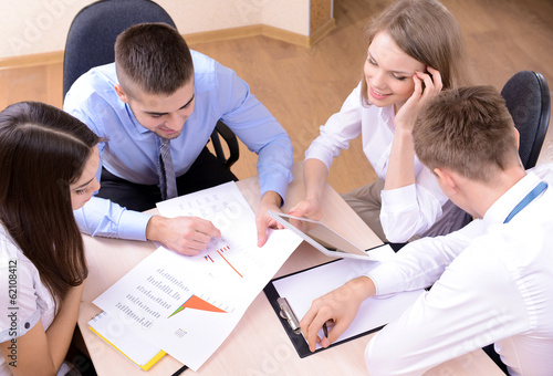 Group of business people having meeting together