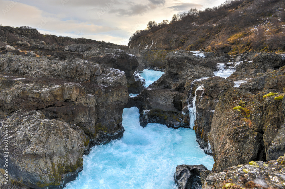 Glacial River Pool, Barnafoss, Iceland Glacial River Pool, Barnafoss, Iceland