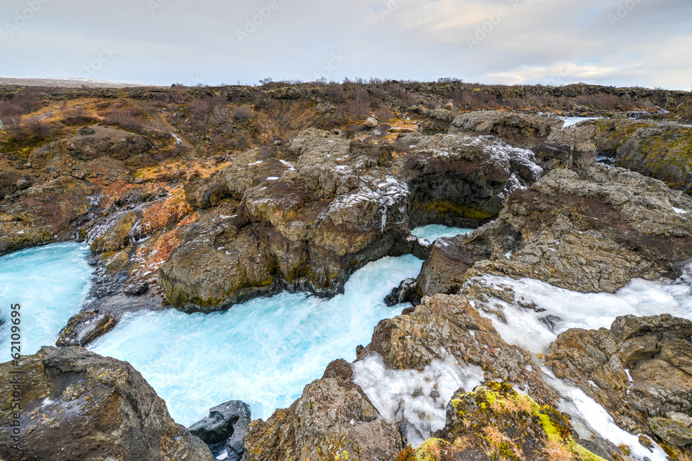 Fototapeta premium Glacial River Pool, Barnafoss, Iceland