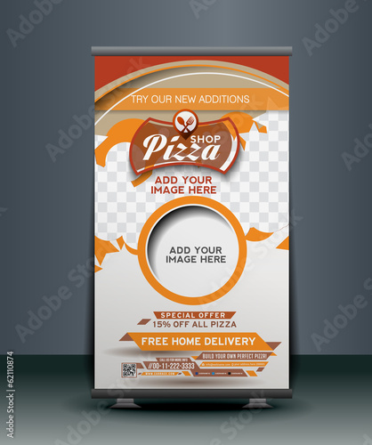 Pizza Shop Roll Up Banner Design
