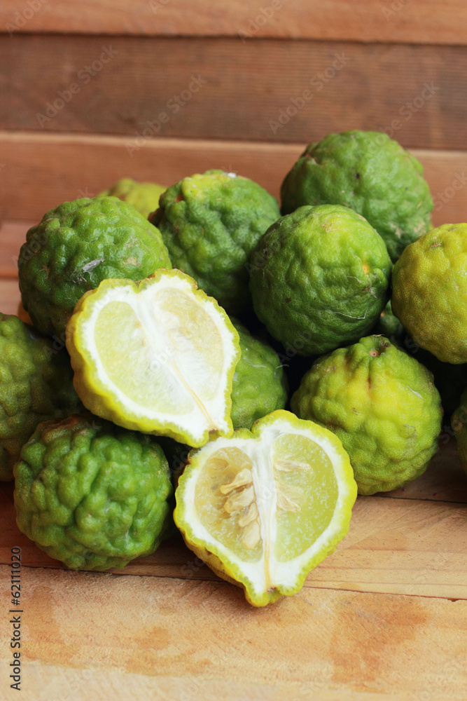 Fresh kaffir and leech lime Fresh kaffir and leech lime
