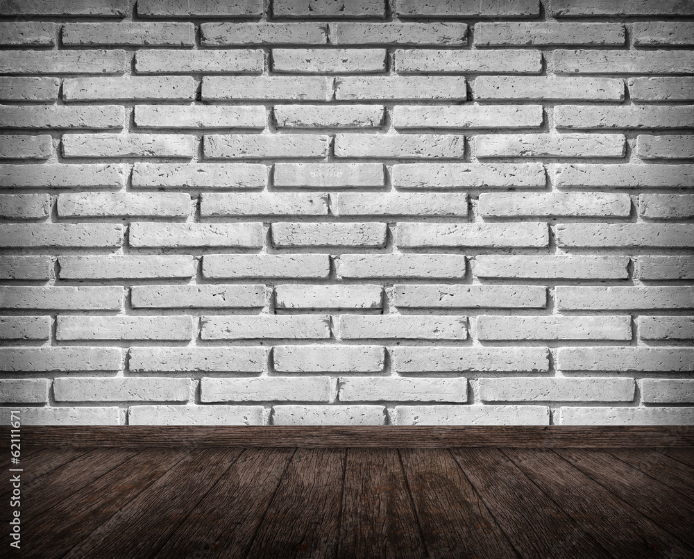 brick wall and wood floor texture interior 