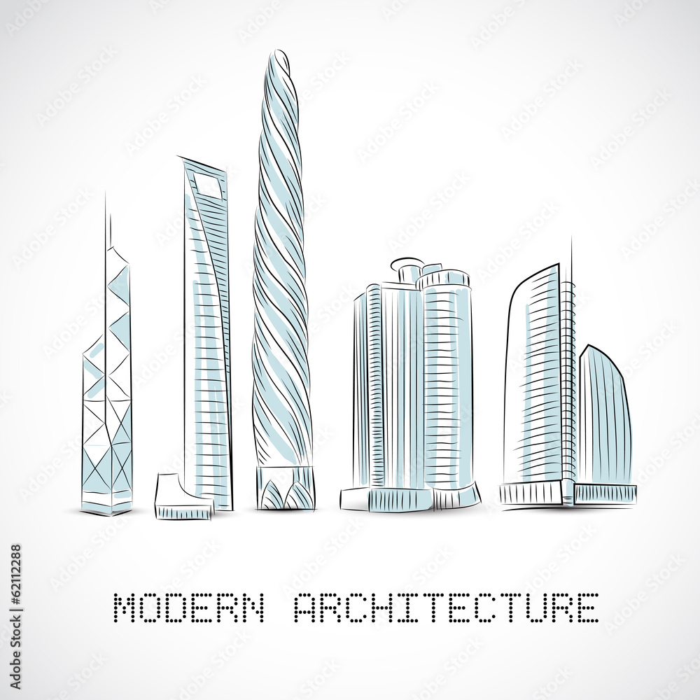 Obraz premium Buildings collection of modern skyscrapers