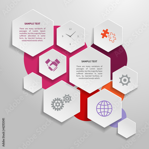 Paper business infographics design elements