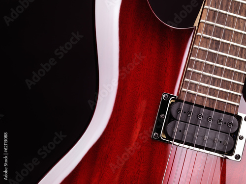 Closeup of electric guitar