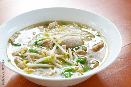 Meat noodles soup
