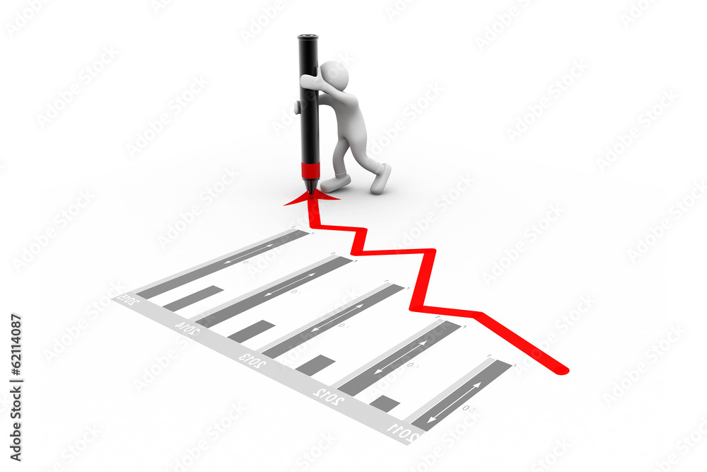 Man drawing a growth graph Man drawing a growth graph