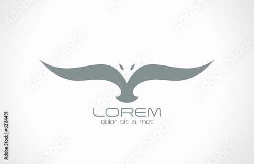 Flying Bird abstract silhouette vector logo design template