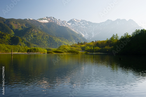 大正池と穂高連峰