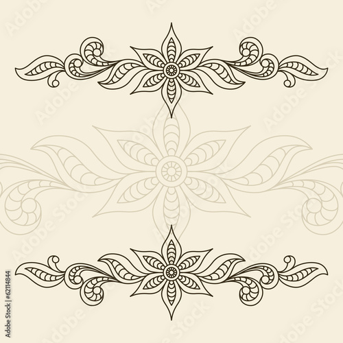 Vintage background with floral border ornament