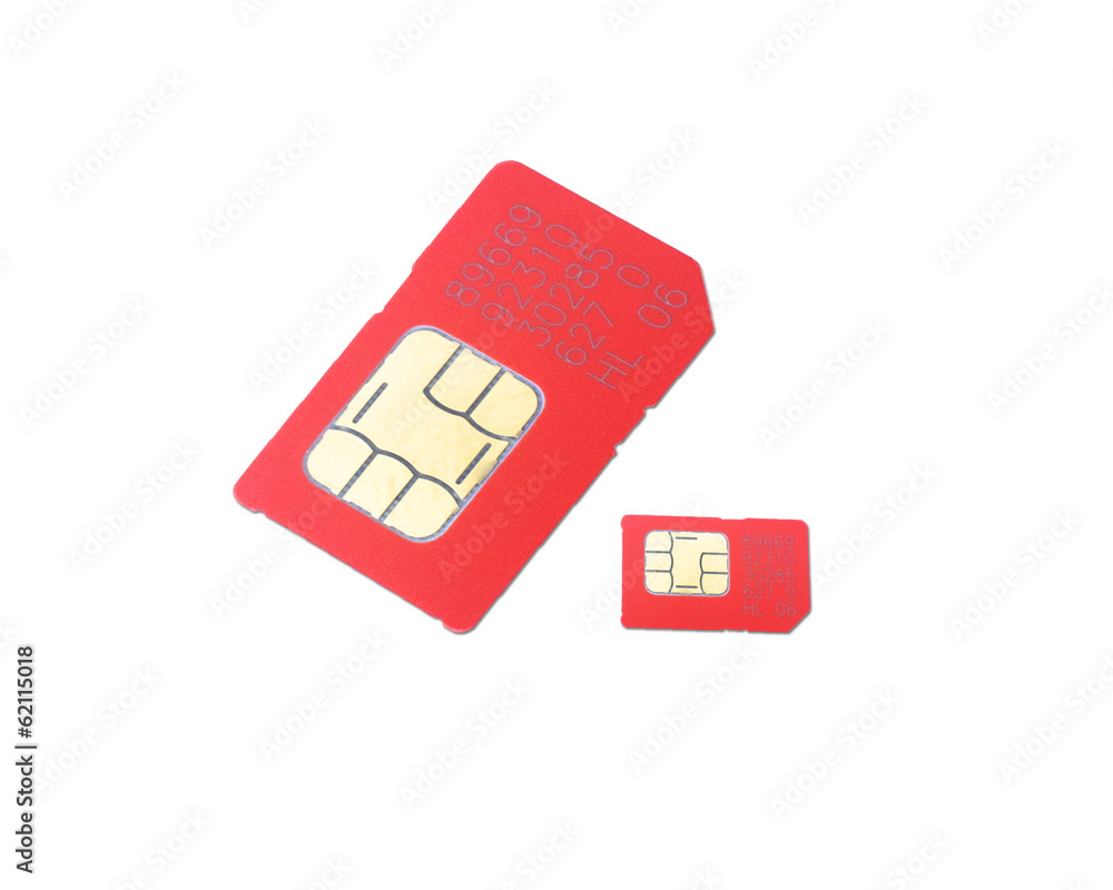 Sim card isolated white background Sim card isolated white background