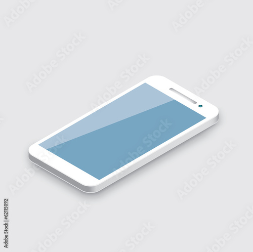 Mobile phone isolated. Realistic white 3d smartphone vector.