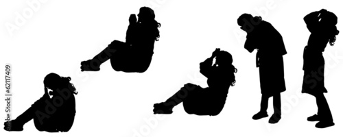 Vector silhouette of a woman.