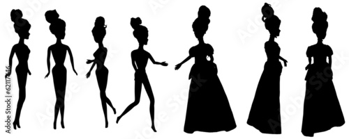 Vector silhouette of a princess.