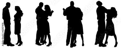 Vector silhouette of people.