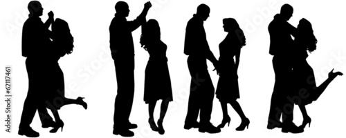 Vector silhouette of people.