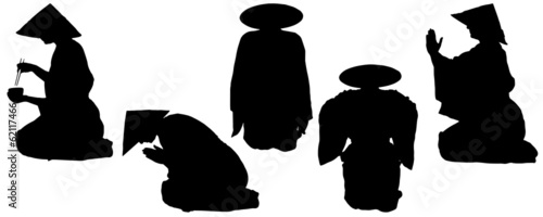 Vector silhouette of Chinese.