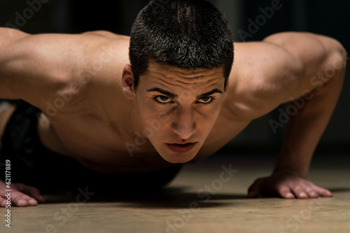 Young Man Doing Pushups