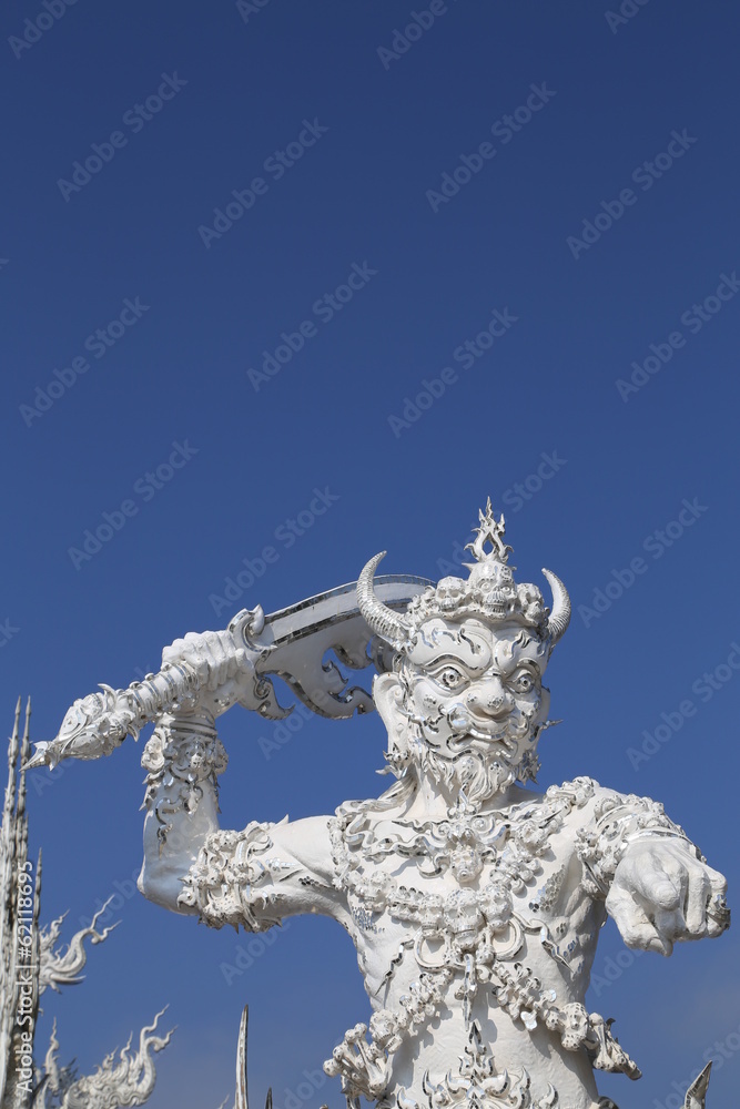 the sculpture in the white temple in Chiang Rai,thailand the sculpture in the white temple in Chiang Rai,thailand