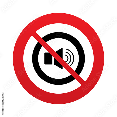 Speaker volume sign icon. No Sound symbol.