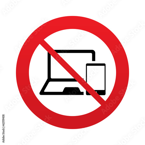 Mobile devices sign. Notebook and smartphone.