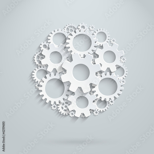 Vector infographic template made of gears.