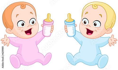 Babies with bottles