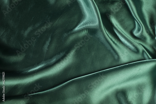 Shiny green satin fabric