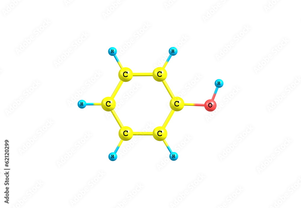 Phenol molecular structure isolated on white Phenol molecular structure isolated on white
