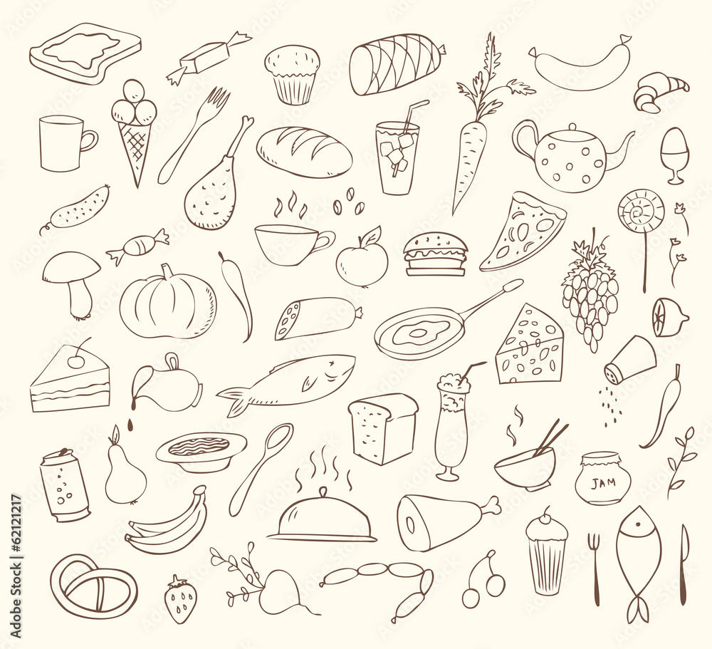food and cooking vector set food and cooking vector set