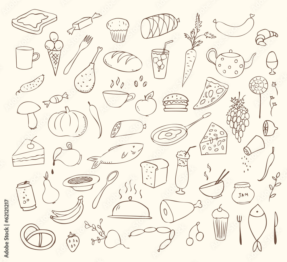 food and cooking vector set