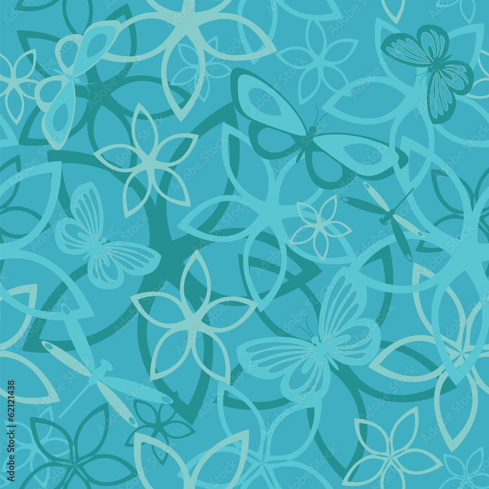 Floral butterfly abstract background, seamless Floral butterfly abstract background, seamless