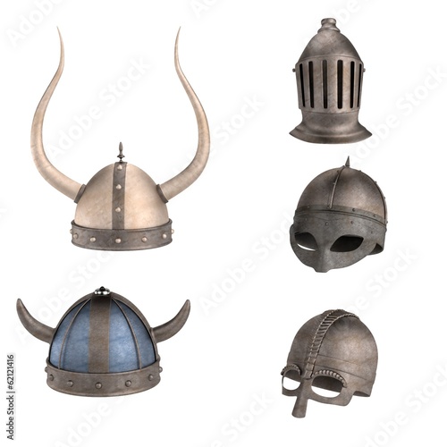 realistic 3d render of helmets