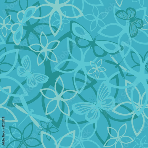 Floral butterfly abstract background  seamless