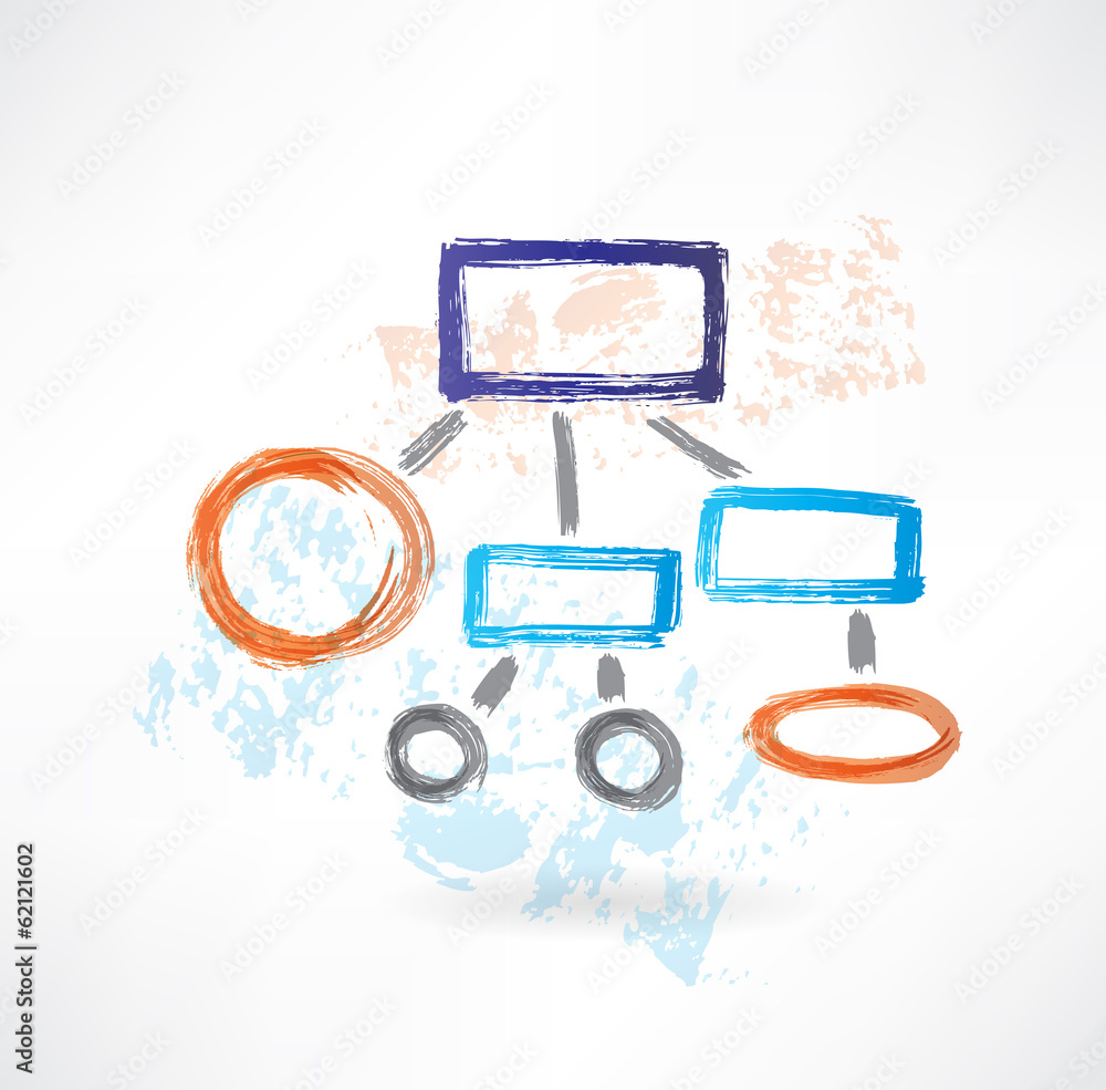 flowchart grunge icon. flowchart grunge icon.